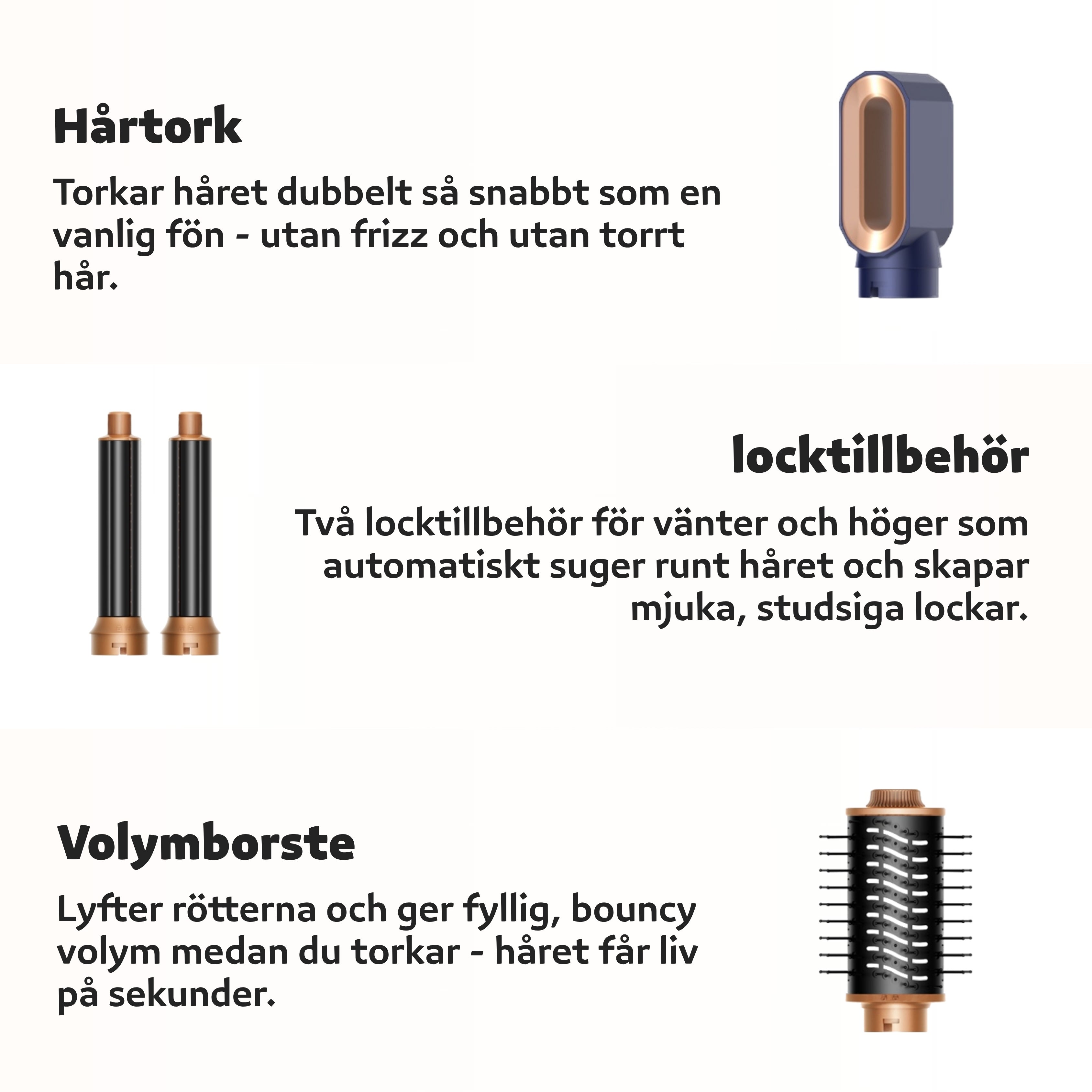 Luvièn Pro Multistyler 6-i-1 hårfön - Marinblå