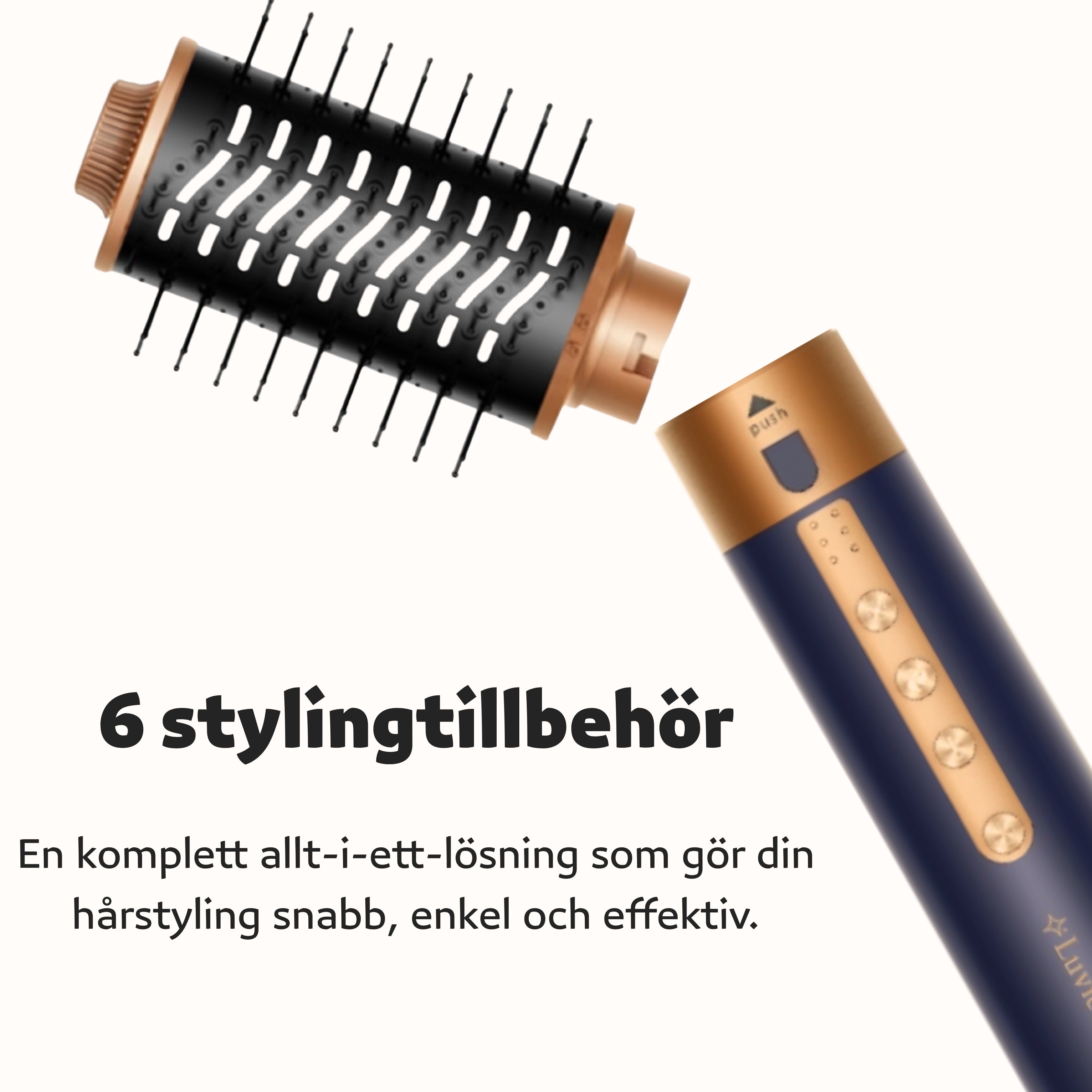 Luvièn Pro Multistyler 6-i-1 hårfön - Marinblå
